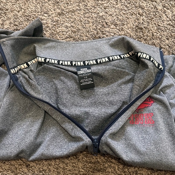 VICTORIA'S SECRET PINK Collegiate Ultimate Gonzaga Bulldogs 1/4 Zip Large Jacket - Picture 6 of 7